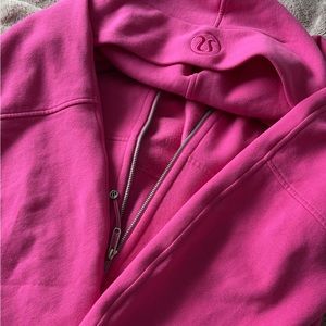 Sonic Pink full zip Lululemon scuba hoodie